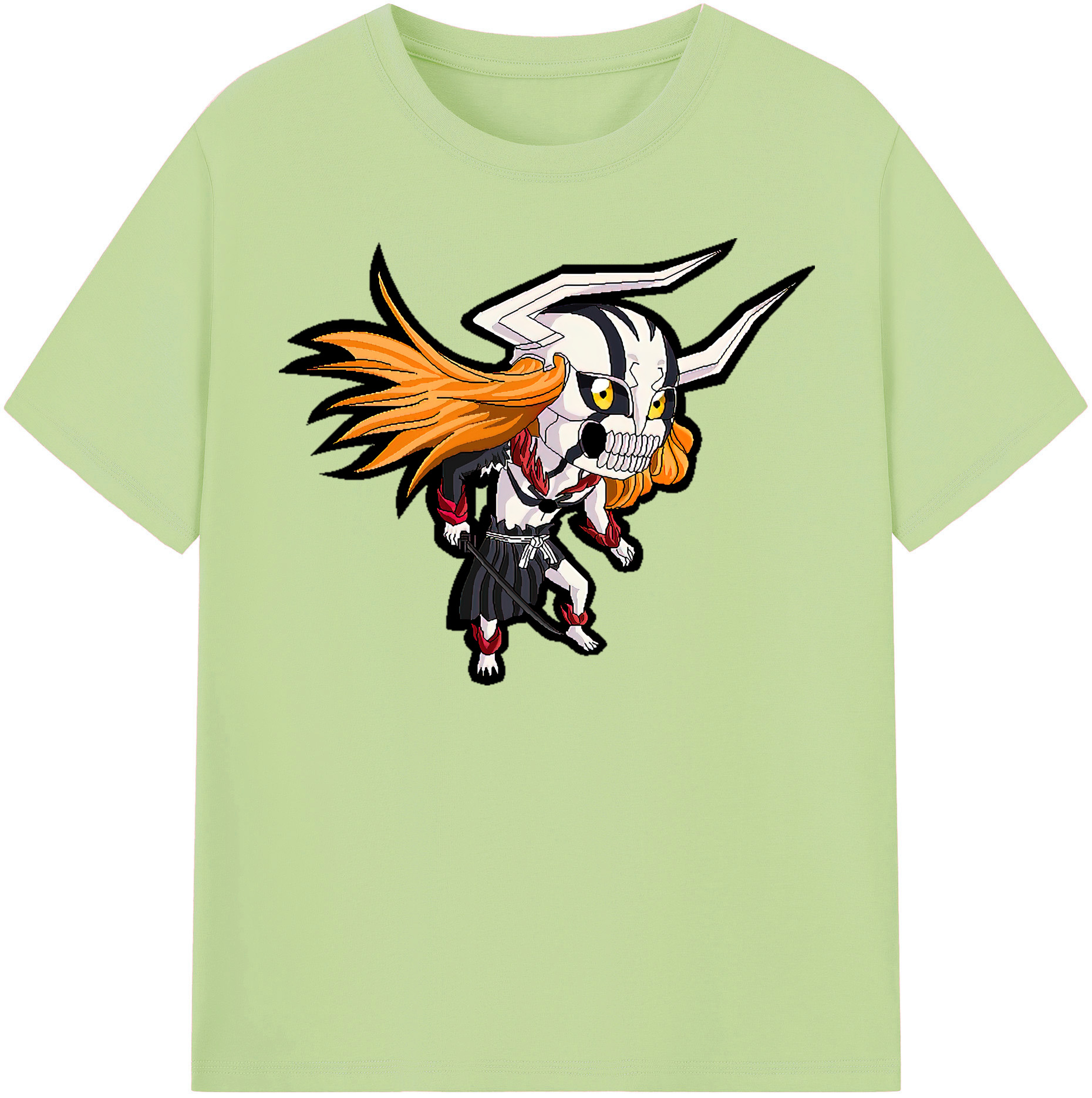 （画像用） ブリーチ 黒崎一護（くろさき いちご）BLEACH Kurosaki Ichigo 綿100％半袖Tシャツ（フロントプリント）